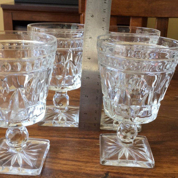 Indiana Glass Colony Park Lane Clear Wine Glasses Goblets - Picture 7 of 12